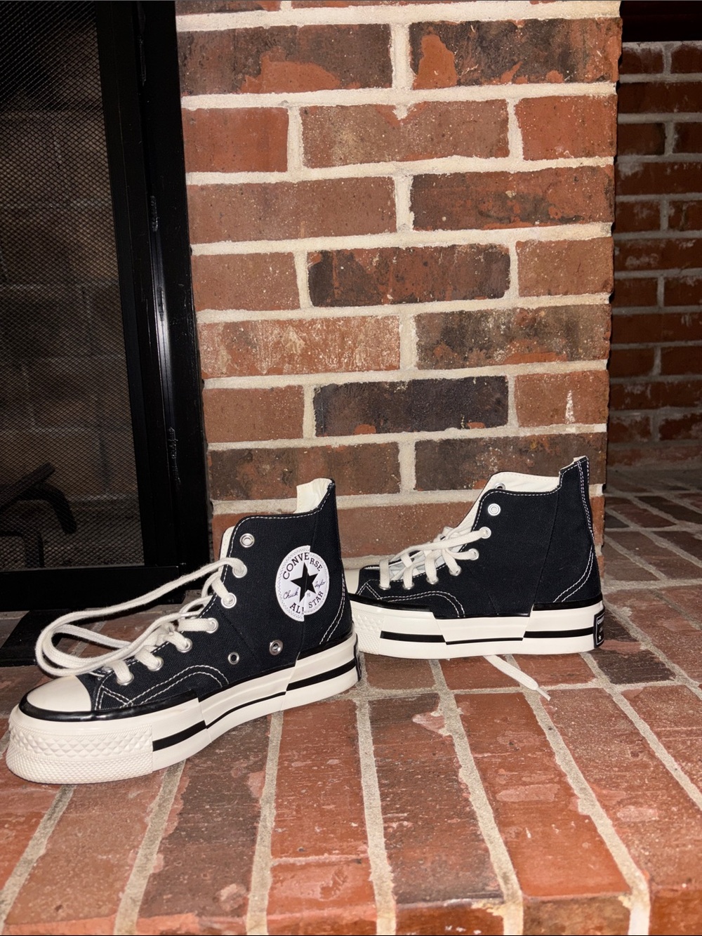 Converse Black & White High Top All Star Sneakers - Picture 3 of 4